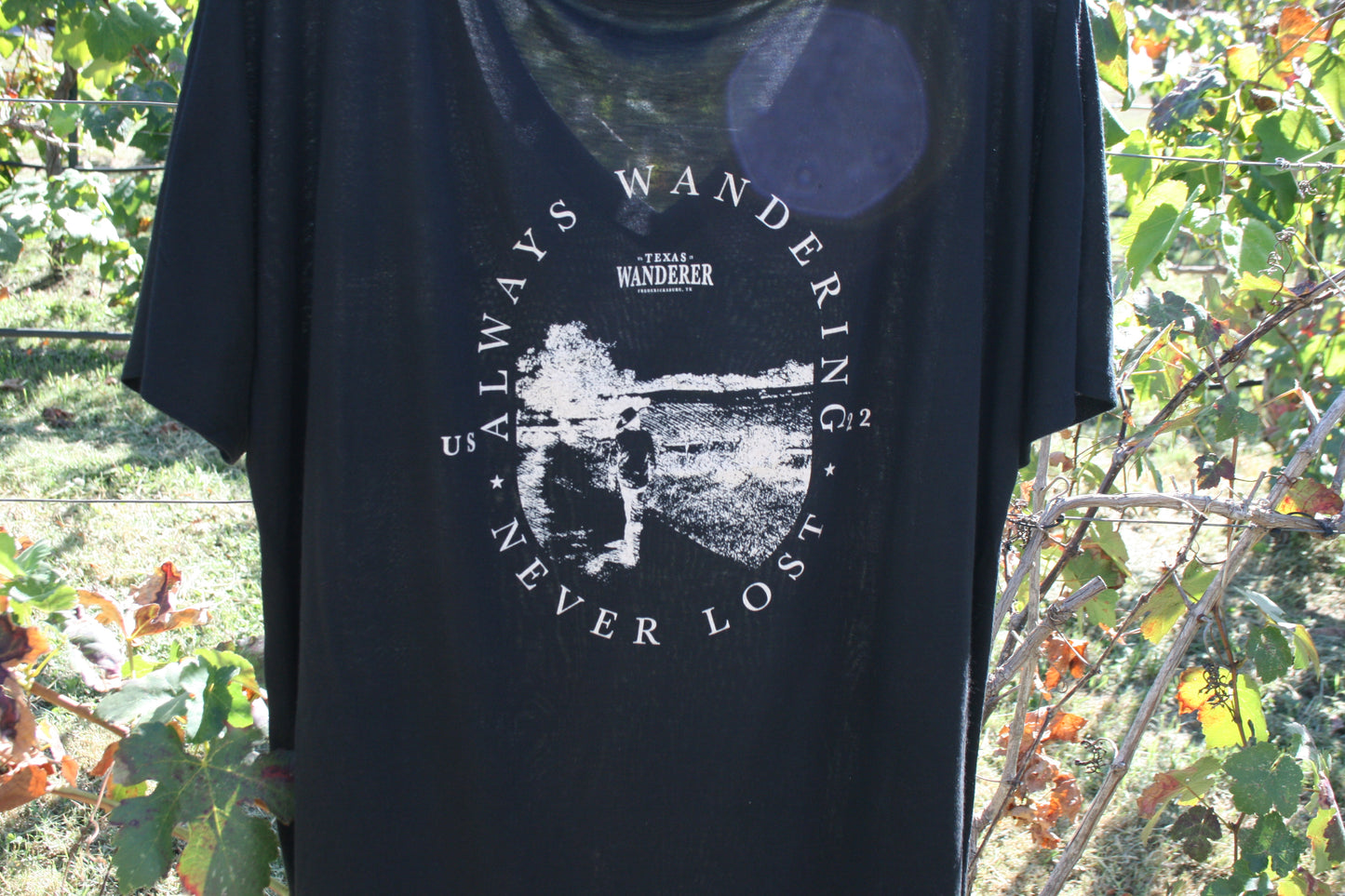 Texas Wanderer Black V-Neck Tee